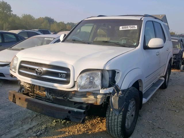 5TDBT48A12S103514 - 2002 TOYOTA SEQUOIA LI WHITE photo 2