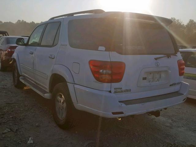 5TDBT48A12S103514 - 2002 TOYOTA SEQUOIA LI WHITE photo 3