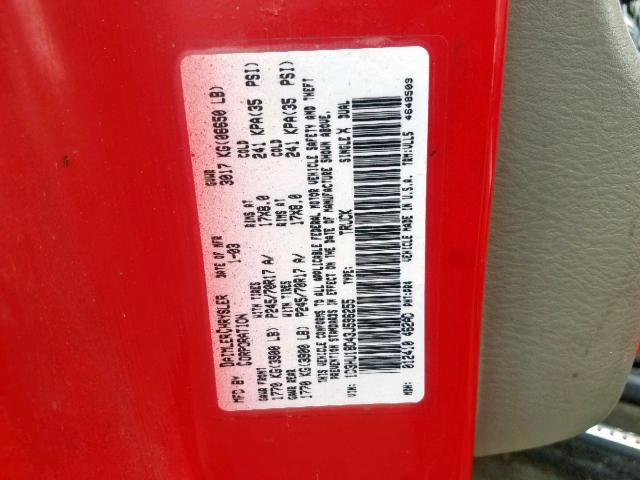 1D3HU18D43J596255 - 2003 DODGE RAM 1500 S RED photo 10