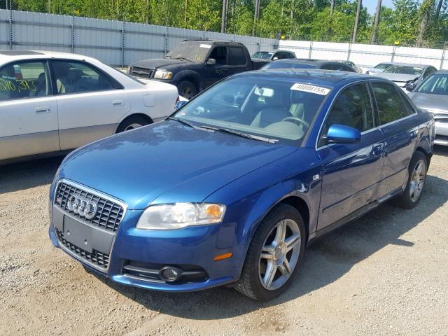 WAUAF78EX8A101884 - 2008 AUDI A4 2.0T BLUE photo 2