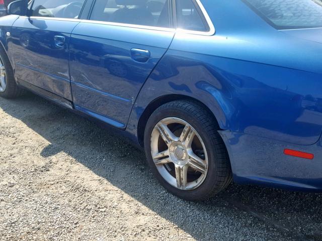 WAUAF78EX8A101884 - 2008 AUDI A4 2.0T BLUE photo 9