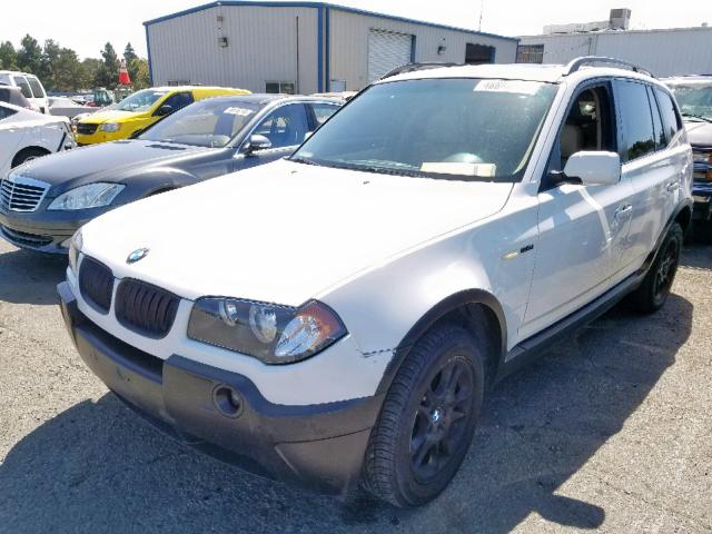 WBXPA734X4WB25292 - 2004 BMW X3 2.5I WHITE photo 2