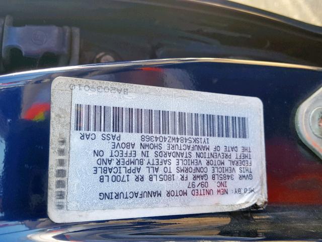 1Y1SK5484WZ404368 - 1998 CHEVROLET GEO PRIZM 蓝色 照片 10