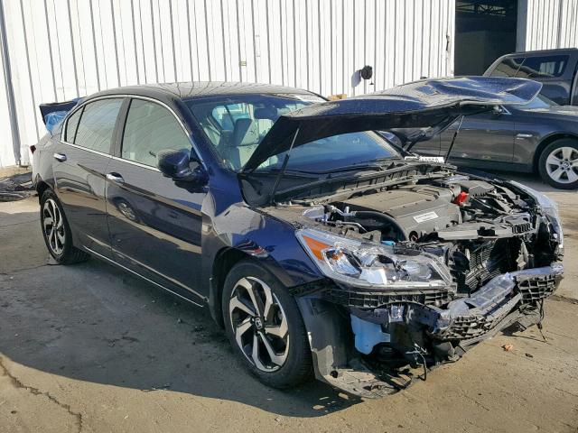 1HGCR3F86HA025011 - 2017 HONDA ACCORD EXL BLUE photo 1