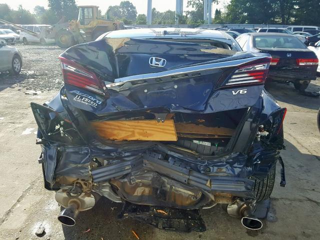 1HGCR3F86HA025011 - 2017 HONDA ACCORD EXL BLUE photo 9