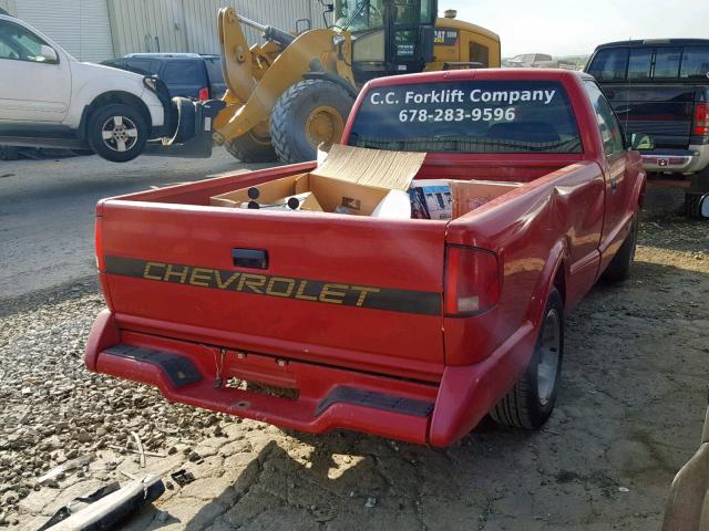 1GCCS1448R8195760 - 1994 CHEVROLET S TRUCK S1 RED photo 4