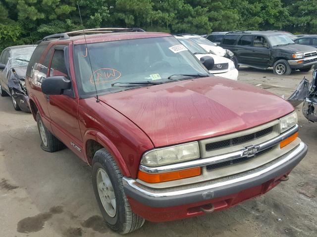 1GNCT18W2YK287240 - 2000 CHEVROLET BLAZER BURGUNDY photo 1