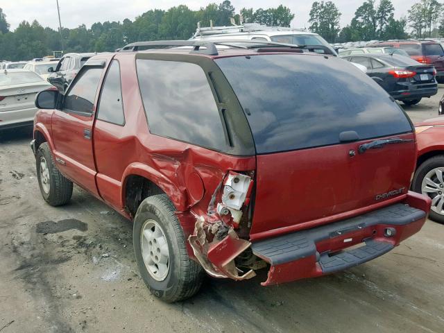 1GNCT18W2YK287240 - 2000 CHEVROLET BLAZER BURGUNDY photo 3