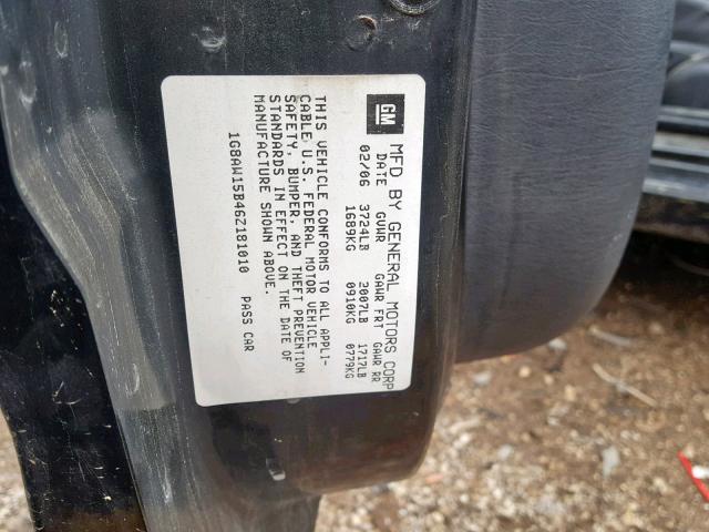 1G8AW15B46Z181010 - 2006 SATURN ION LEVEL BLACK photo 10