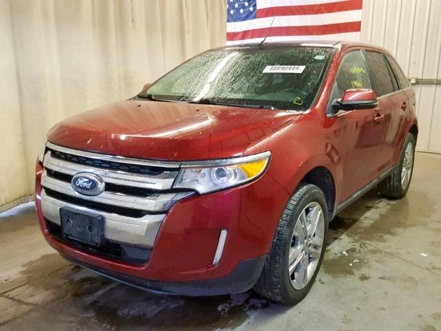 2FMDK4KC1DBC05711 - 2013 FORD EDGE LIMIT RED photo 2