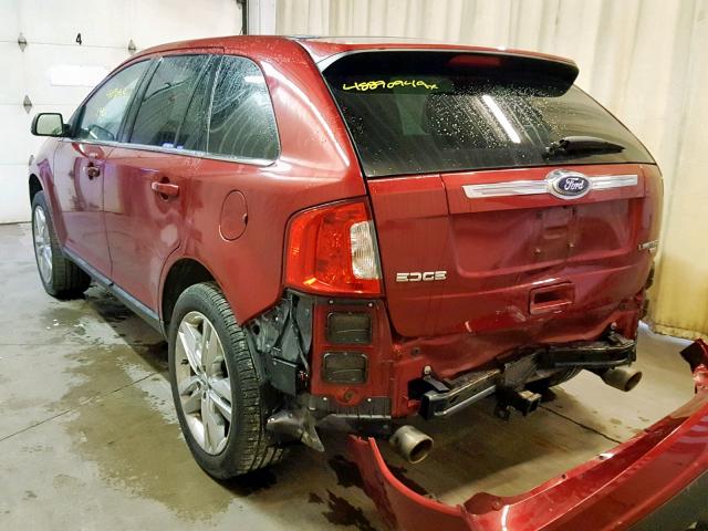 2FMDK4KC1DBC05711 - 2013 FORD EDGE LIMIT RED photo 3