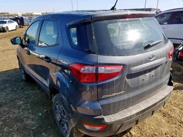 MAJ6P1SL0JC237161 - 2018 FORD ECOSPORT S GRAY photo 3