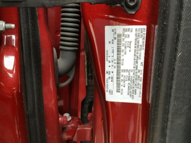 1FADP3J23EL241061 - 2014 FORD FOCUS TITA RED photo 10