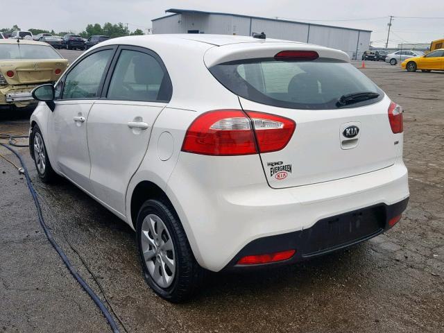 KNADM5A31E6352436 - 2014 KIA RIO LX WHITE photo 3