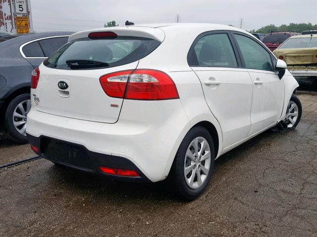 KNADM5A31E6352436 - 2014 KIA RIO LX WHITE photo 4