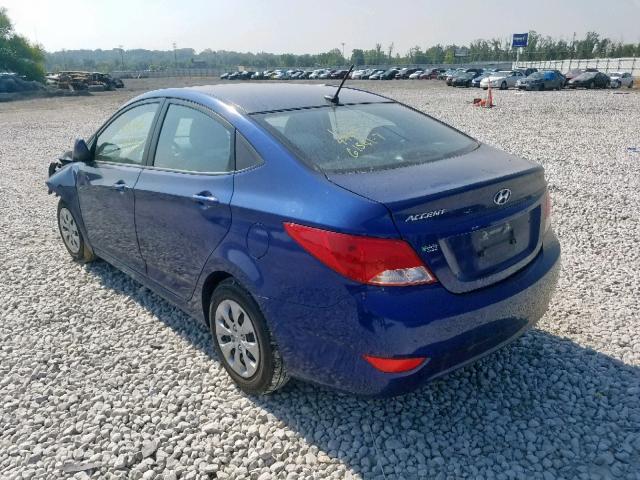 KMHCT4AE3HU171993 - 2017 HYUNDAI ACCENT SE BLUE photo 3