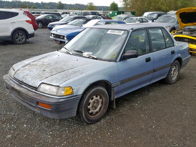 1HGED3546KA024731 - 1989 HONDA CIVIC DX BLUE photo 2