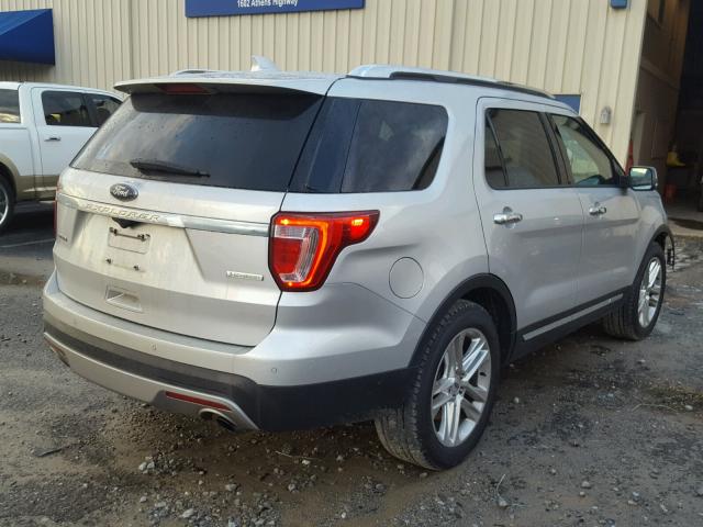 1FM5K7FH1HGA73236 - 2017 FORD EXPLORER L SILVER photo 4