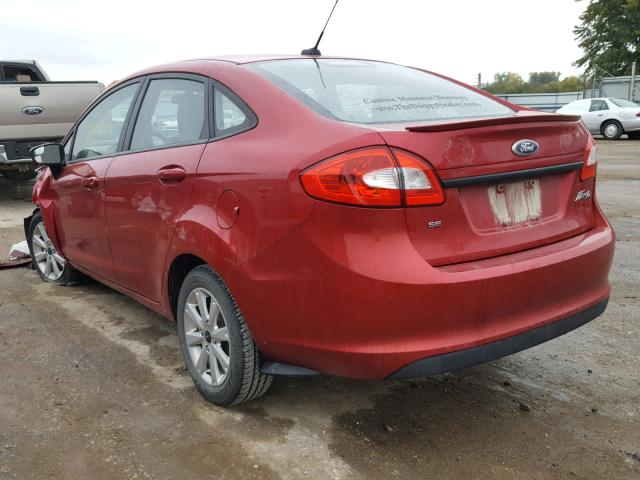 3FADP4BJ7BM114173 - 2011 FORD FIESTA SE RED photo 3