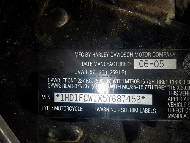 1HD1FCW1X5Y687452 - 2005 HARLEY-DAVIDSON FLHTCUI RED photo 20
