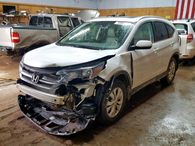 5J6RM4H72CL034703 - 2012 HONDA CR-V EXL WHITE photo 2