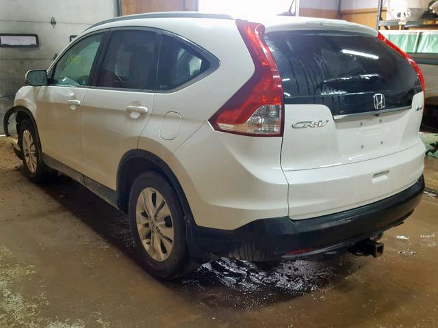 5J6RM4H72CL034703 - 2012 HONDA CR-V EXL WHITE photo 3