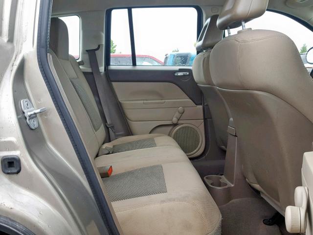 1J8FT47018D744363 - 2008 JEEP COMPASS SP ყავისფერი ფოტო 6