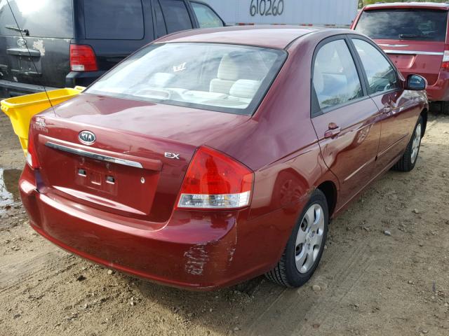 KNAFE121275413717 - 2007 KIA SPECTRA EX RED photo 4