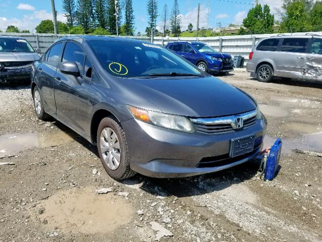 2HGFB2F55CH302551 - 2012 HONDA CIVIC LX GRAY photo 1