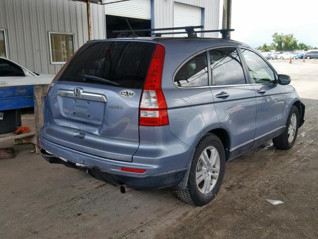 JHLRE4H77AC010755 - 2010 HONDA CR-V EXL BLUE photo 4