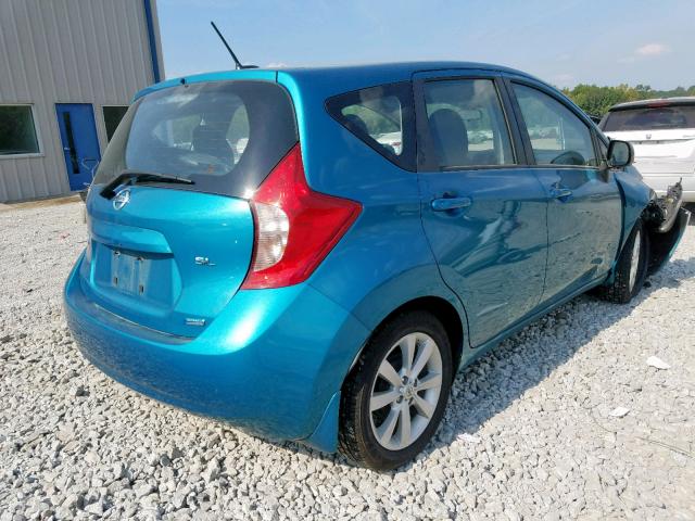 3N1CE2CP5EL416335 - 2014 NISSAN VERSA NOTE BLUE photo 4