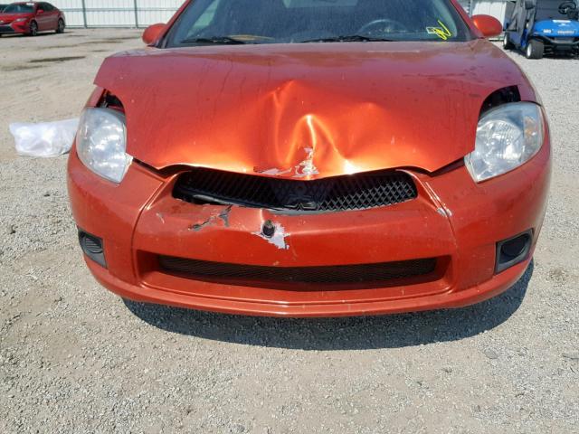 4A3AK24F29E042885 - 2009 MITSUBISHI ECLIPSE GS ORANGE photo 9