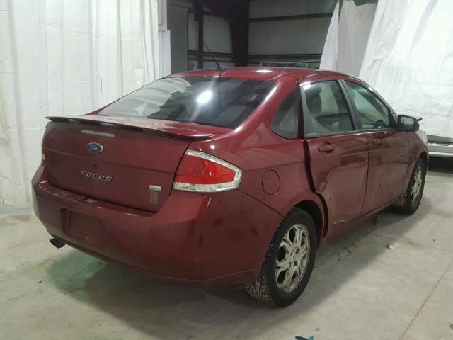 1FAHP36N29W242842 - 2009 FORD FOCUS SES RED photo 4