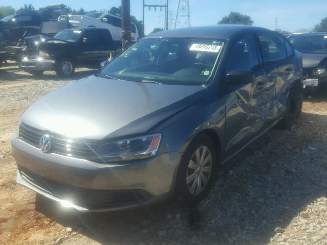 3VW2K7AJ7BM055965 - 2011 VOLKSWAGEN JETTA BASE GRAY photo 2