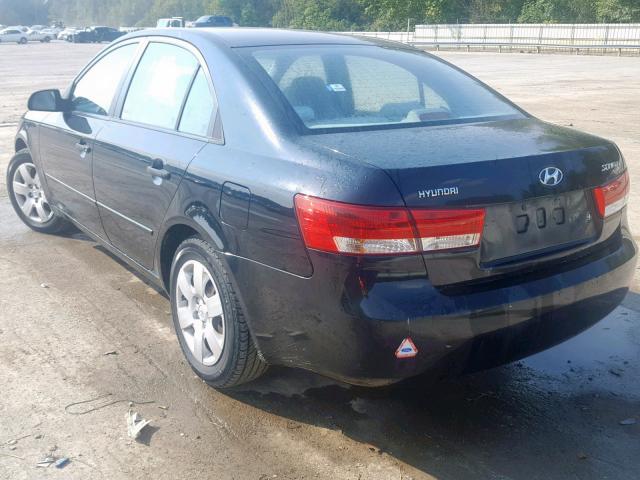 KMHET46CX6A109912 - 2006 HYUNDAI SONATA GL BLACK photo 3