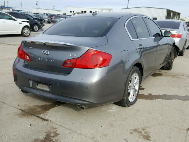 JN1CV6AP0DM723166 - 2013 INFINITI G37 BASE GRAY photo 4