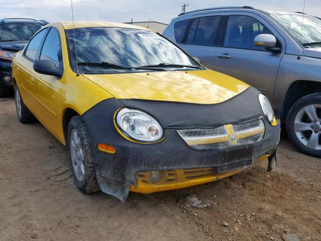 1B3ES56C43D210436 - 2003 DODGE NEON SXT YELLOW photo 1