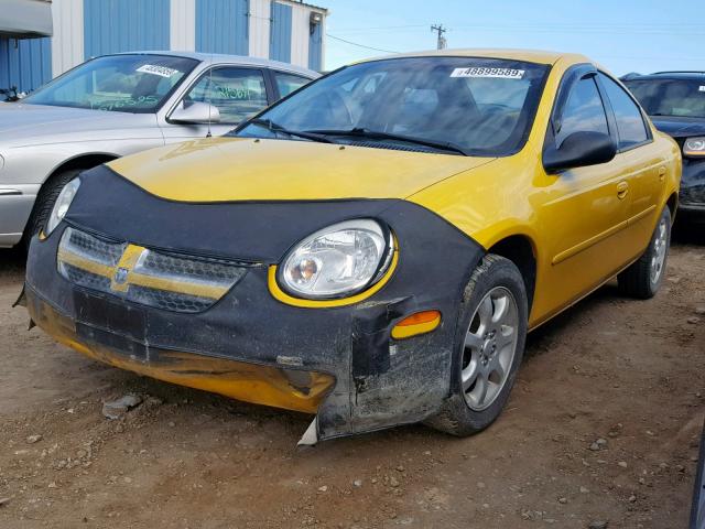 1B3ES56C43D210436 - 2003 DODGE NEON SXT YELLOW photo 2