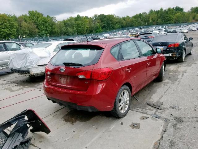 KNAFU5A22B5331807 - 2011 KIA FORTE EX RED photo 4