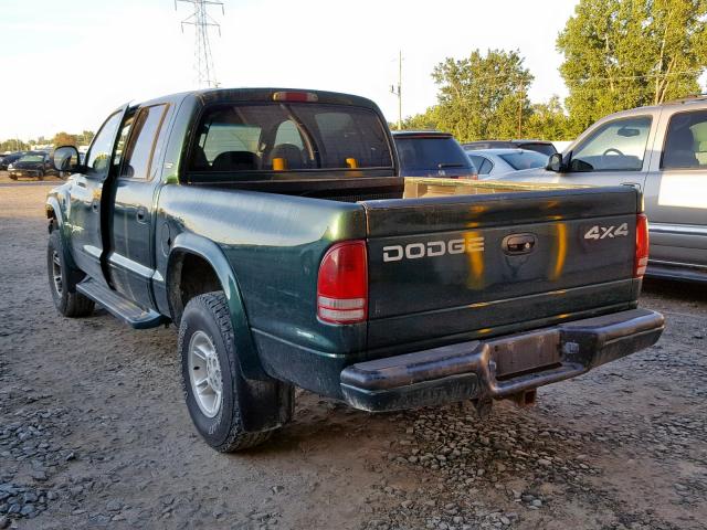 1B7GG2AN0YS635901 - 2000 DODGE DAKOTA QUA GREEN photo 3