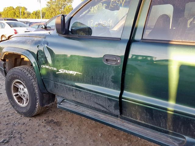 1B7GG2AN0YS635901 - 2000 DODGE DAKOTA QUA GREEN photo 9