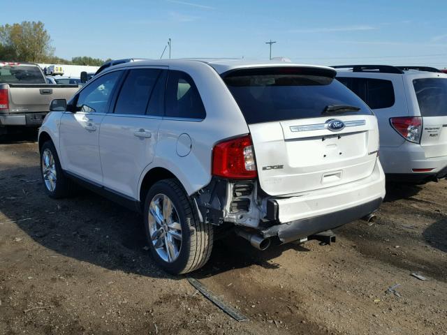 2FMDK3KC7EBA33373 - 2014 FORD EDGE LIMIT WHITE photo 3