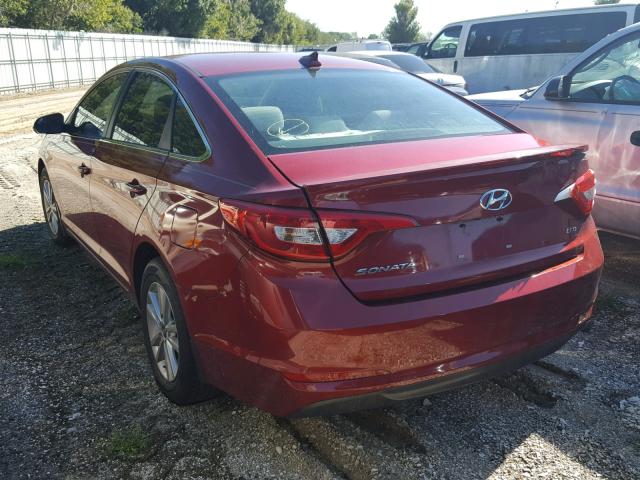 5NPE24AA6FH137096 - 2015 HYUNDAI SONATA ECO BURGUNDY photo 3