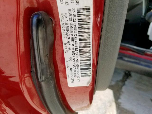 1J8HH48N56C254287 - 2006 JEEP COMMANDER წითელი ფოტო 10