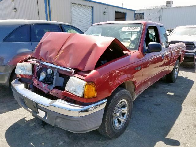 1FTYR44U35PA05348 - 2005 FORD RANGER SUP RED photo 2