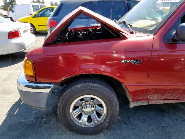 1FTYR44U35PA05348 - 2005 FORD RANGER SUP RED photo 9