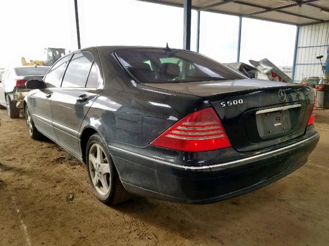 WDBNG75J55A444650 - 2005 MERCEDES-BENZ S 500 BLACK photo 3