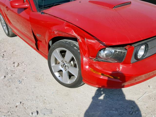 1ZVFT82H075258810 - 2007 FORD MUSTANG GT RED photo 9