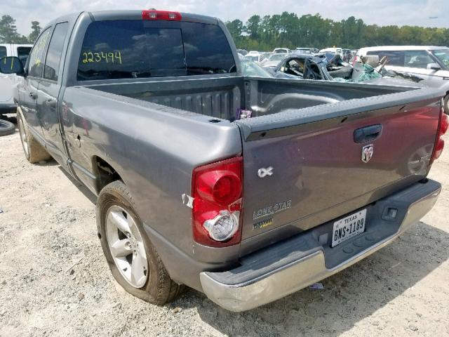 1D7HA18P27S112035 - 2007 DODGE RAM 1500 S GRAY photo 3