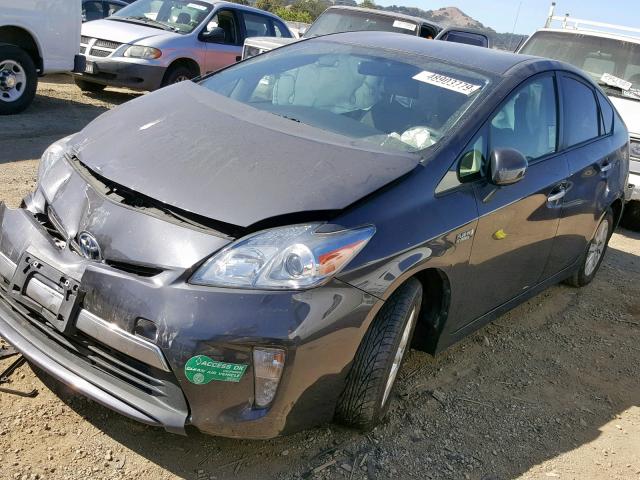 JTDKN3DP4E3052935 - 2014 TOYOTA PRIUS PLUG CHARCOAL photo 2